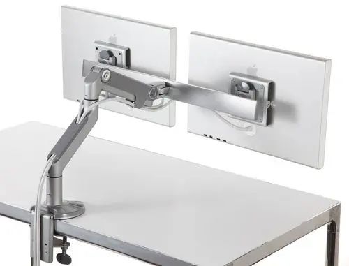 HUMANSCALE M8 DUAL MONITOR ARM W/27"CROSSBAR CLAMPING DESK MOUNT 
