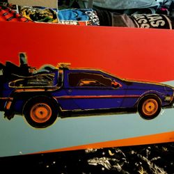 Oliver Gal - Delorean Pop Art - Stretched Canvas