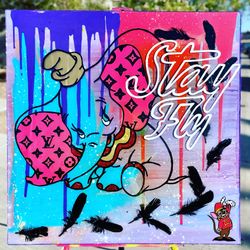 Custom 1/1 Disney DUMBO 36x36 Hand Painted Pop Art Piece 