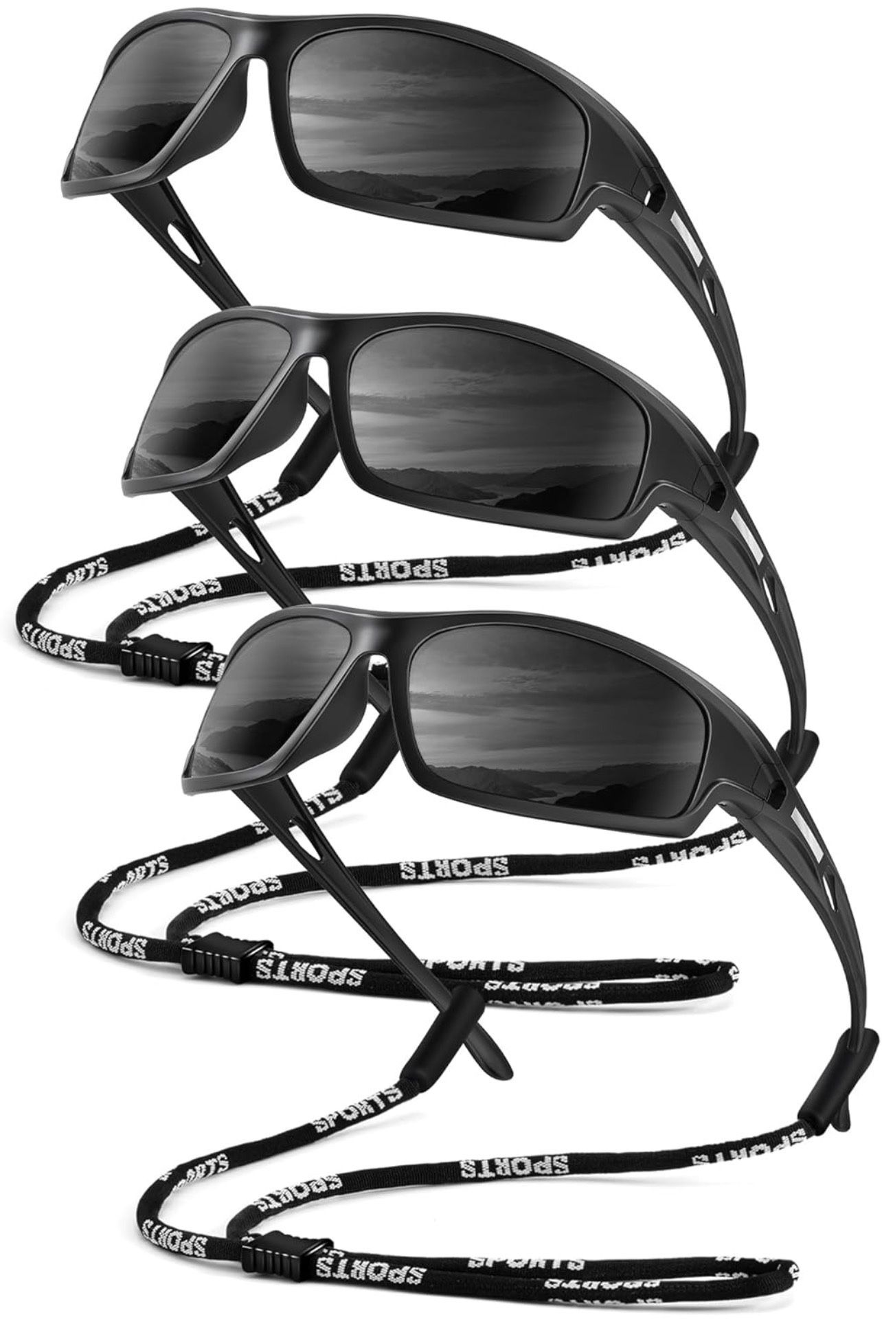 Polarized-Sunglasses-Men Sports Mens-Sunglasses: Sun-Glasses with UV400 Protection for Driving Golf Fishing Running 600+ bought in past month