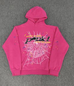 Pink Sp5der Graphic Hoodie size Medium 