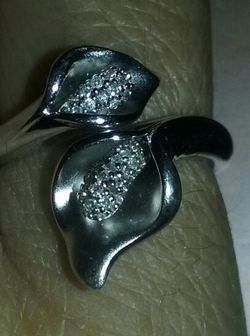 Affinity Diamond Accent.Stering Silver Ring Size #9