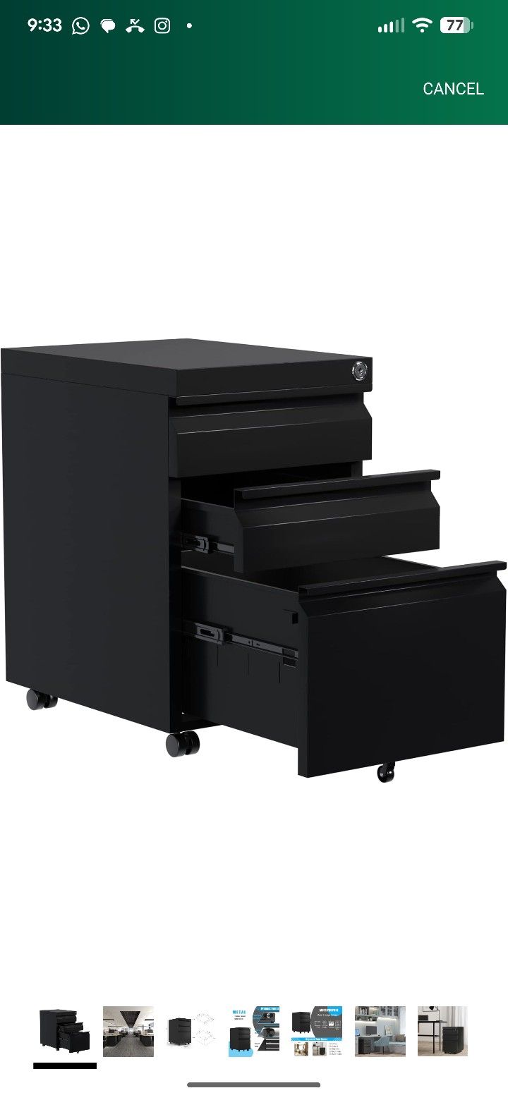 Locking Metal Pedestal Under Desk Metal Filing Cabinet