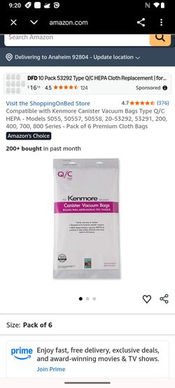 Kenmore Canister Vacuum Bags Type Q/C 6-Pack