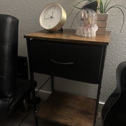 WLIVE Oak / Black Night Stand