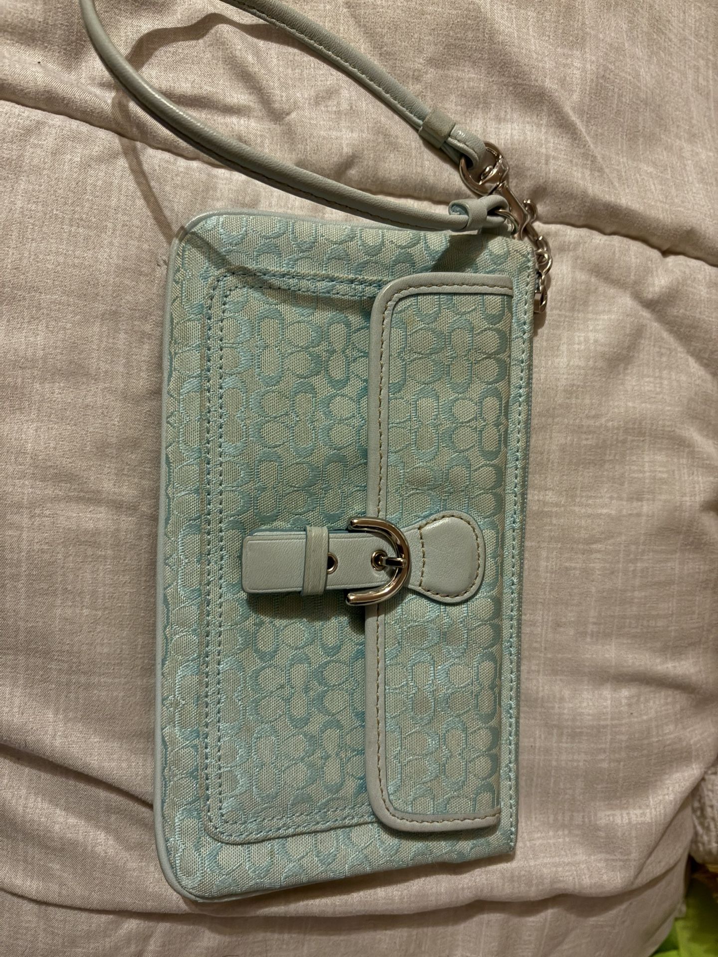 Coach canvas wristlet wallet