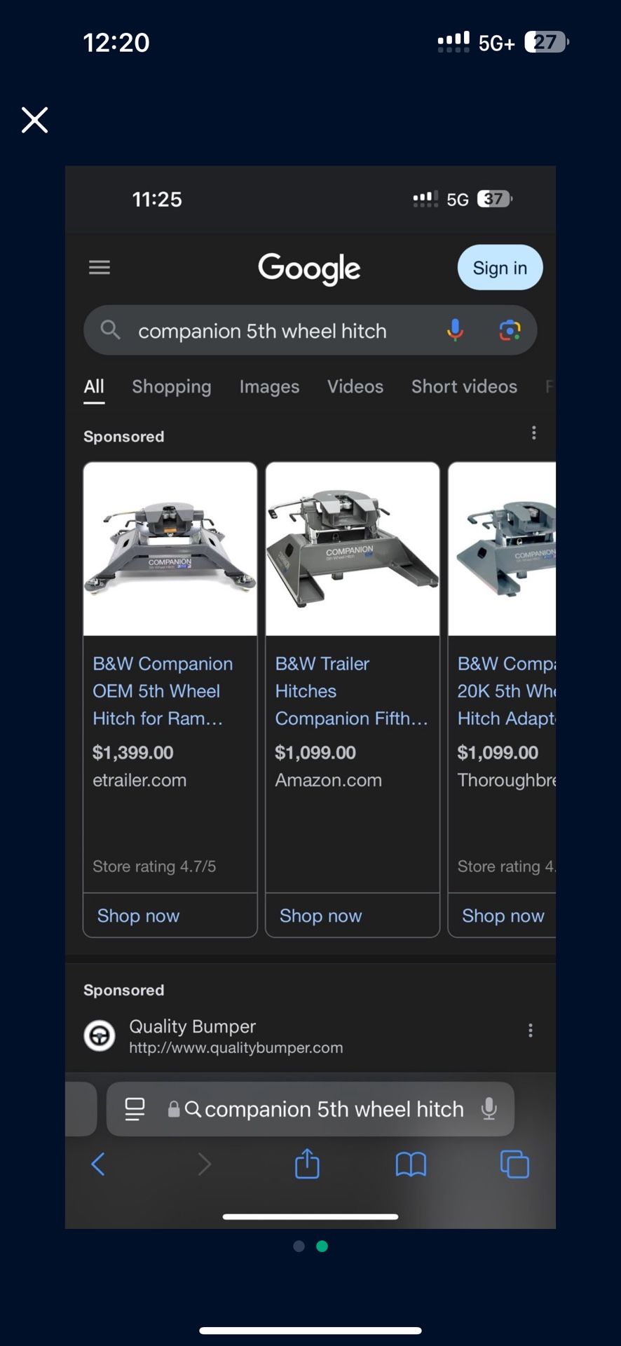 B&W 5th Wheel Tow Hitch