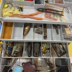 Old Tackle Box And Fishing Lures