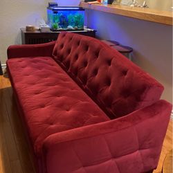 Burgundy Velvet sofa bed