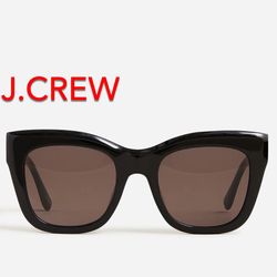 (NEW) (1 AVAILABLE) WOMEN’S J.CREW BLACK MALLORCA CAT-EYE SUNGLASSES - SIZE: OS (ONE SIZE) (MSRP: $89.50)