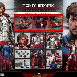 Hot Toys MMS600 Tony Stark Iron Man Mark V Suit Up Version Deluxe 1/6 Figure