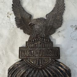 1980’s Harley-Davidson Brass Reverse Eagle Sissy Bar Insert Medallion