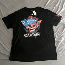 WWE Cody Rhodes Captain American Flag T-Shirt Mens 2XL NWT Black Nightmare