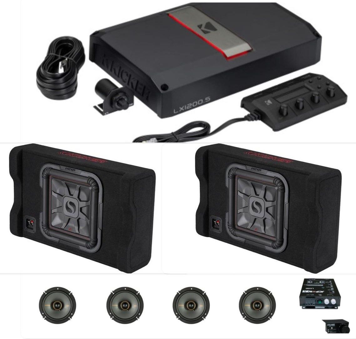 NEW FULL BASS AND VOICE PACKAGE KICKER AUDIO INSTALLED FOR SINGLE AND CREW CAB TRUCKS 
