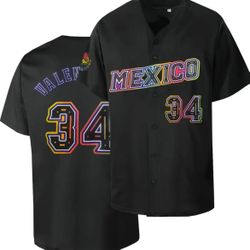 Mexico Baseball Jersey Valenzuela 34 Dodgers Rangers Raiders