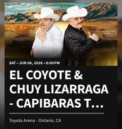 CHUY LIZÁRRAGA “CAPIBARAS TOUR” FLOOR TICKET FOR SALE