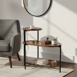 Homy Casa · River 2-Tier Side Table · Walnut Modern Accent Design