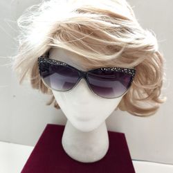 Women's Sunglasses (Purple) with Gleaming Rhinestone on the Frame, New!