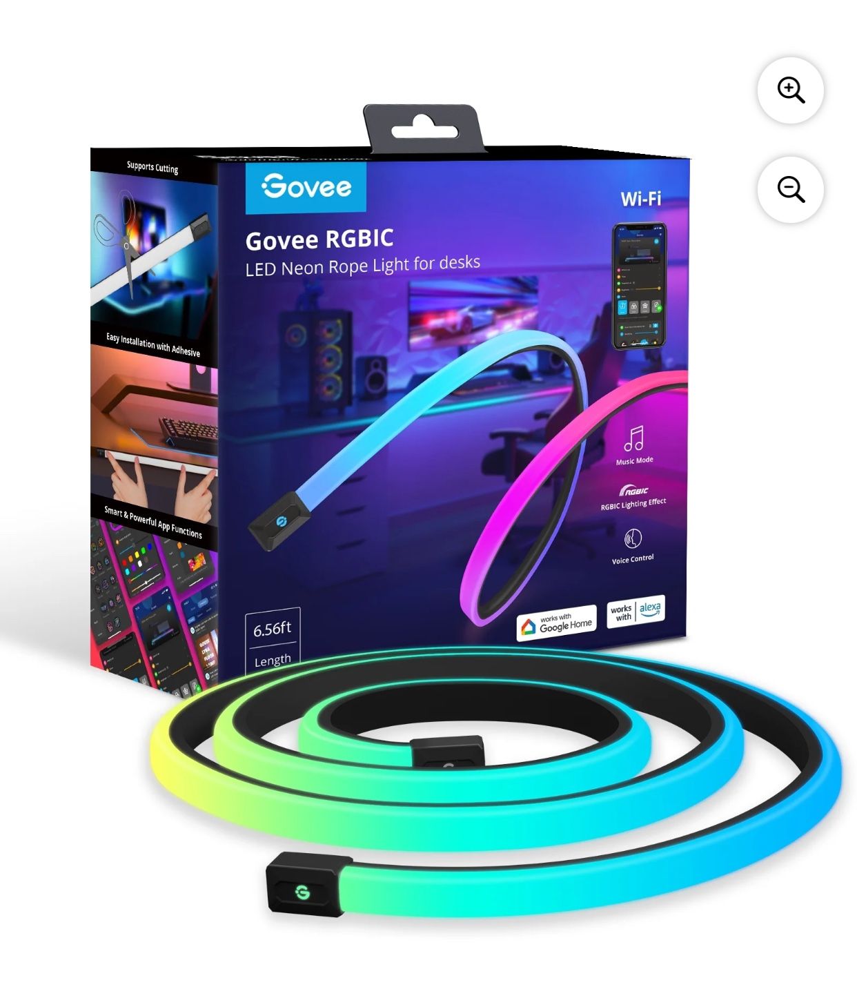 Govee 6.56ft RGBIC LED Neon Rope Light for Desk Gaming Strip