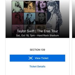 Taylor Swift Tickets - Miami Saturday October 19 2024