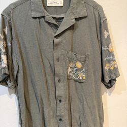 A&F 100% Linen Camp Collar Button Down