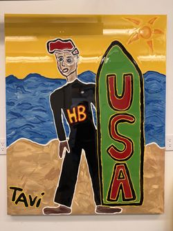 Tavi oversized surf city Huntington Beach art