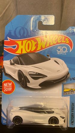 2018 Hot Wheels 50th Anniversary McClaren 720 S 1/10 factory fresh - I have 8-10 of the whites and a few greens