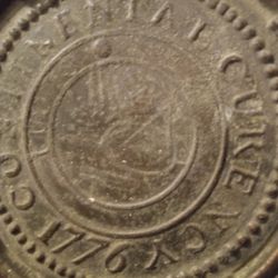 Copper Antique Coin Bank . Bicentennial. 