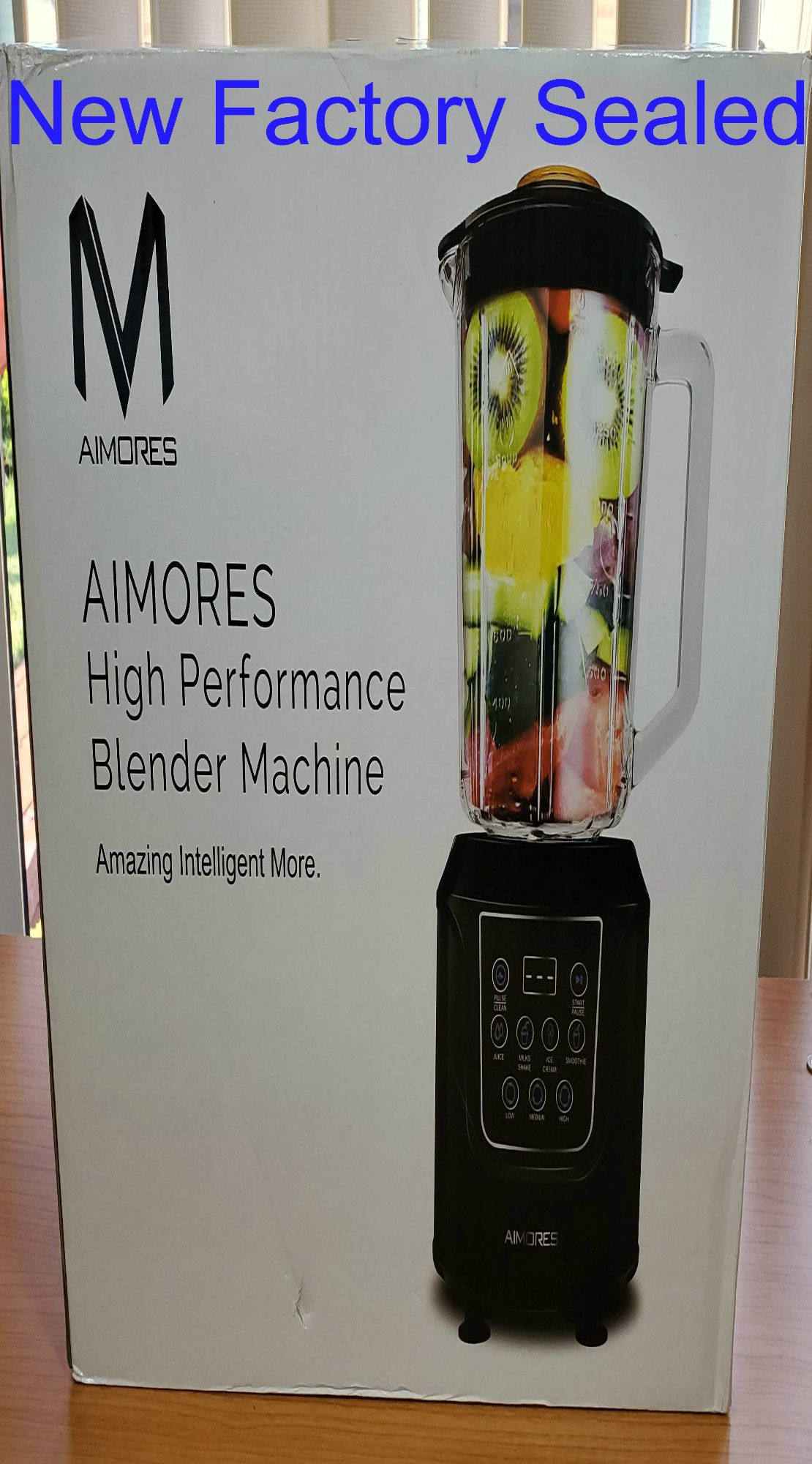NEW Aimores Pre Programmed LED Display Blender High Perfomance Machine for Smoothies AS-UP1250 Factory Sealed Box