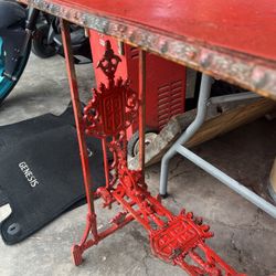 Old Cast-Iron Gothic Table