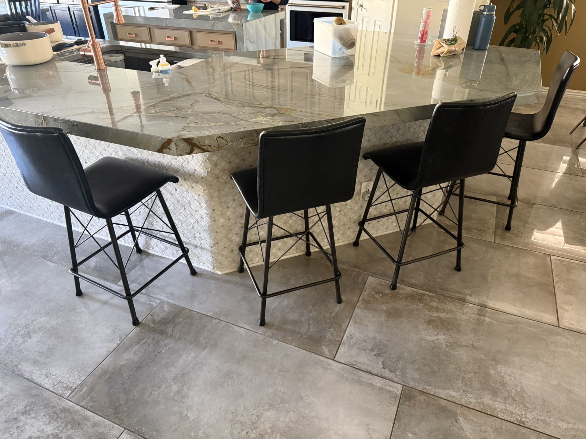 Leather Bar Stools (set of 4)