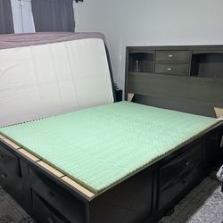 Queen Storage Bed in brown