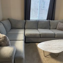 ❗️Moving All Must Go❗️Living Corner Sofa ~ 3 New Counter Stools ~ 54” Sony TV W/brackets - Marble Coffee Table ~ Curtains/rods ~ Full Bed/Matress