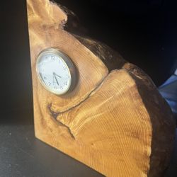Burl Wood Desktop Clock-Made In Colorado 