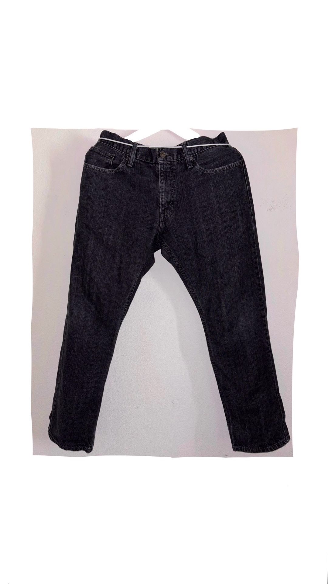 Mens Levis Black Jeans 34 X 30 Great Condition Fashion Stylish Gothic Raw Denim Jeans