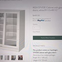 IKEA Syvde Glass Cabinet for Sale in Seattle, WA - OfferUp