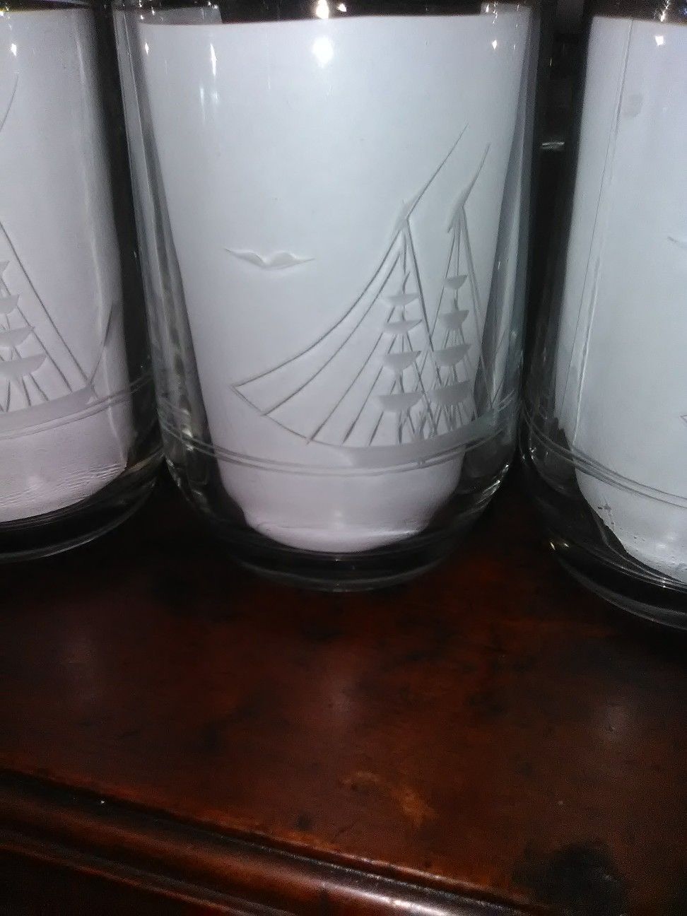 Vintage glass schooner beer mugs $20 / set of 4