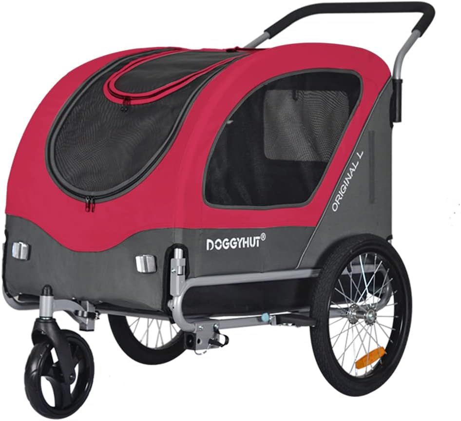 Doggyhut Original Large Pet Bike Trailer & Stroller for Dogs Up to 78lbs