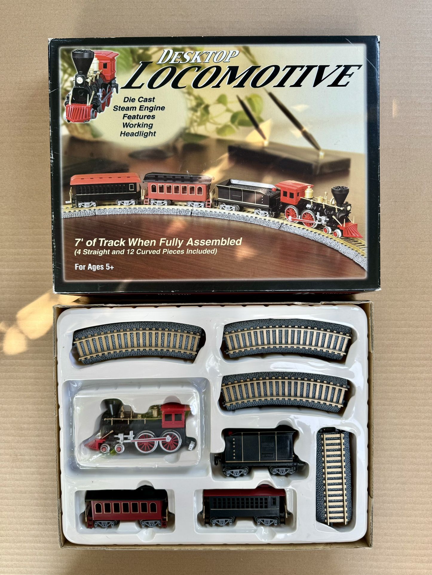 Vintage NEW! Desktop Locomotive Train Set (Feldstein) w/ Track