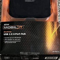 ATIVA MOBIL IT USB 2.0 4-PORT HUB ITEM # 458-223 *NEW