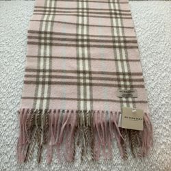 Authentic Brand New Burberry Pink Check Cashmere Scarf- La Jolla