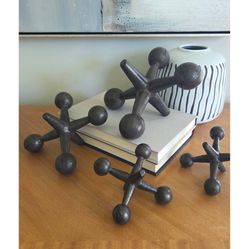 Cast Iron Jacks Decorative Accent Sculpture - Set of 4