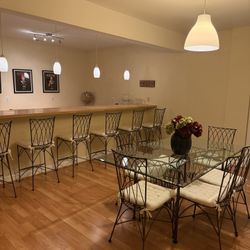 Iron Dining And Bar Set