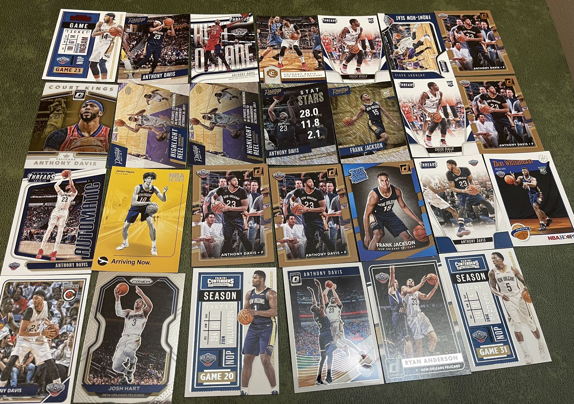 Lot of 27 New Orleans Pelicans Basketball Cards Including Zion Rookie Card