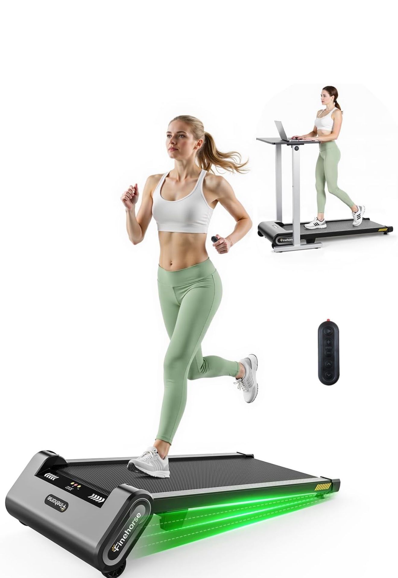 13% 6-Level Walking Pad with Auto Incline - Akluer Under Desk Treadmill for Home Office, 330Lbs Capacity Compact Treadmill with Remote Control and LED