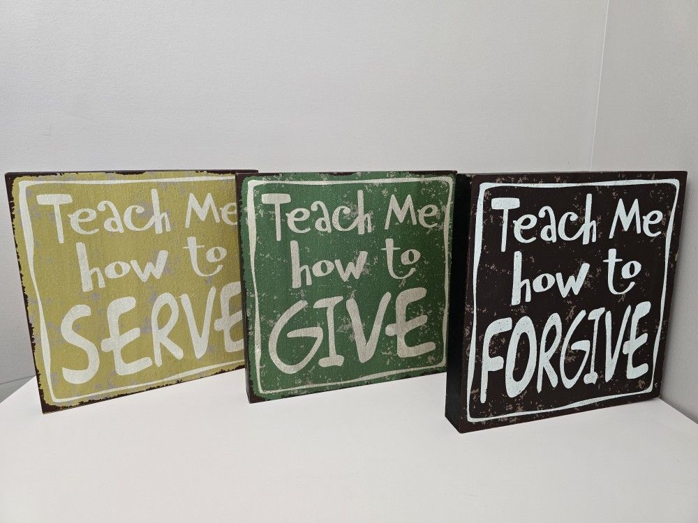3 Inspirational Quotes Biblical Wall Art Motivational Picture Sign Teach Me How