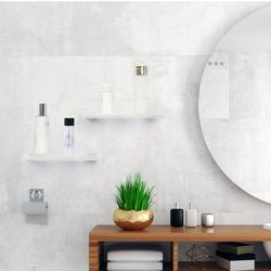 BRAND NEW IN BOX Clear Acrylic 12 Inch Floating Shelves w/Invisible Metal Brackets Floating Wall Mounted Shelf Set of 4 Material - Metal ,  Acrylic Mo