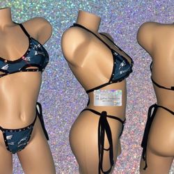{EXOTIC DANCE/ CLUB/ RAVE WEAR}: 2 PIECE SET WITH RHINESTONES 