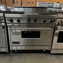 Viking 36”Wide Gas Range Stove Stainless Steel With Griddle 