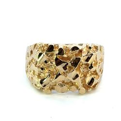 Men’s 14k Yellow Gold Nugget Ring Size 11 GP3121779